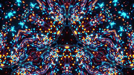 colorful abstract animation of stars and lights. kaleidoscope vj loop