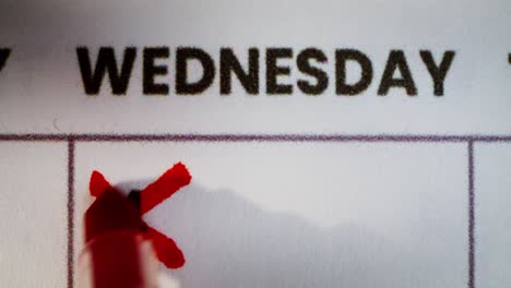 wednesday calendar with marked date 4