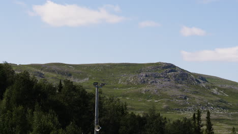 swedish mountain range with rocky mountains at a ski resort in sweden in summer