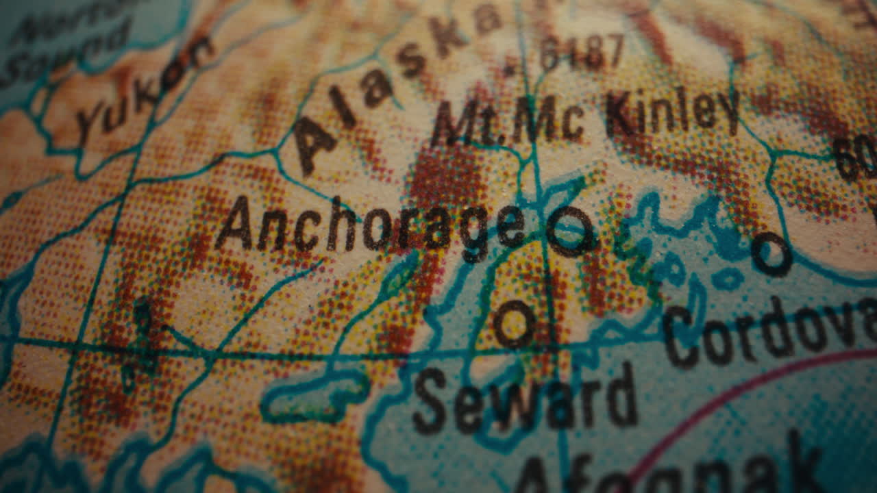 Close-up of an Alaska Map on a Globe