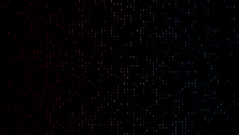 4k gradient, colorful binary code with lots of the number ones glowing and fading out loopable background video on a black screen  for stock market and exchange, data, big data, business finance, communication, internet, virtual reality concepts