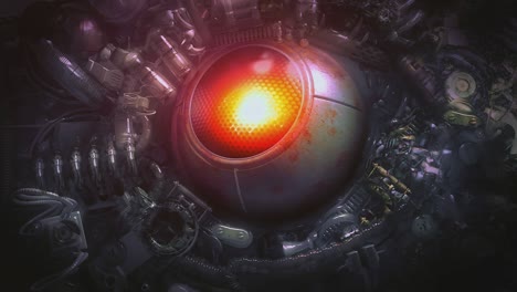 ojo artificial robótico mirando a su alrededor. loop visual de 4k.