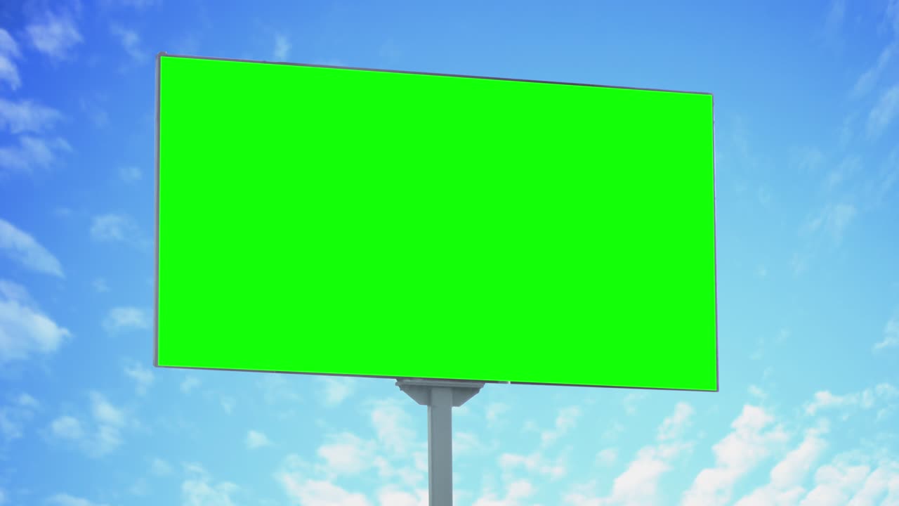 tabla publicitaria en blanco de pantalla verde con llave de croma