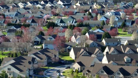 aerial view of a congested residential area of the usa