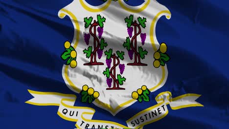 primer plano de la bandera ondeante de los estados unidos de américa estado de connecticut