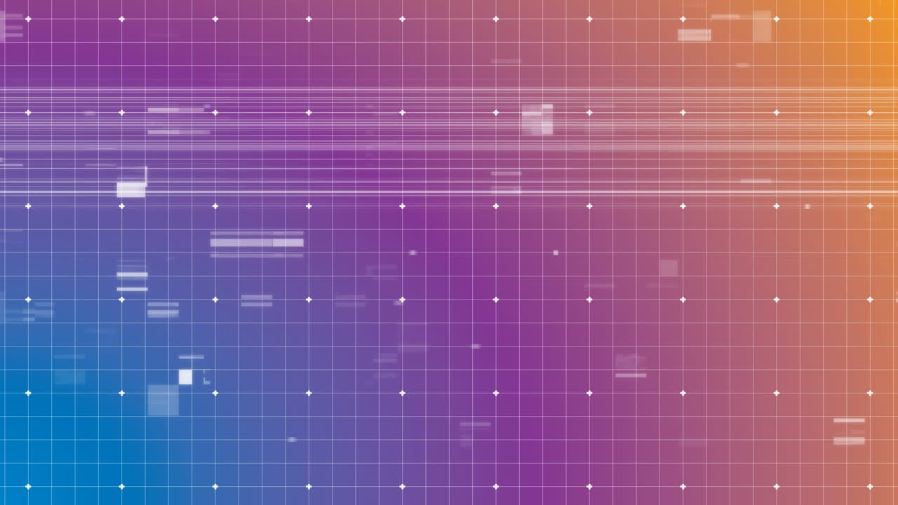 Animation of scrambled against grid pattern