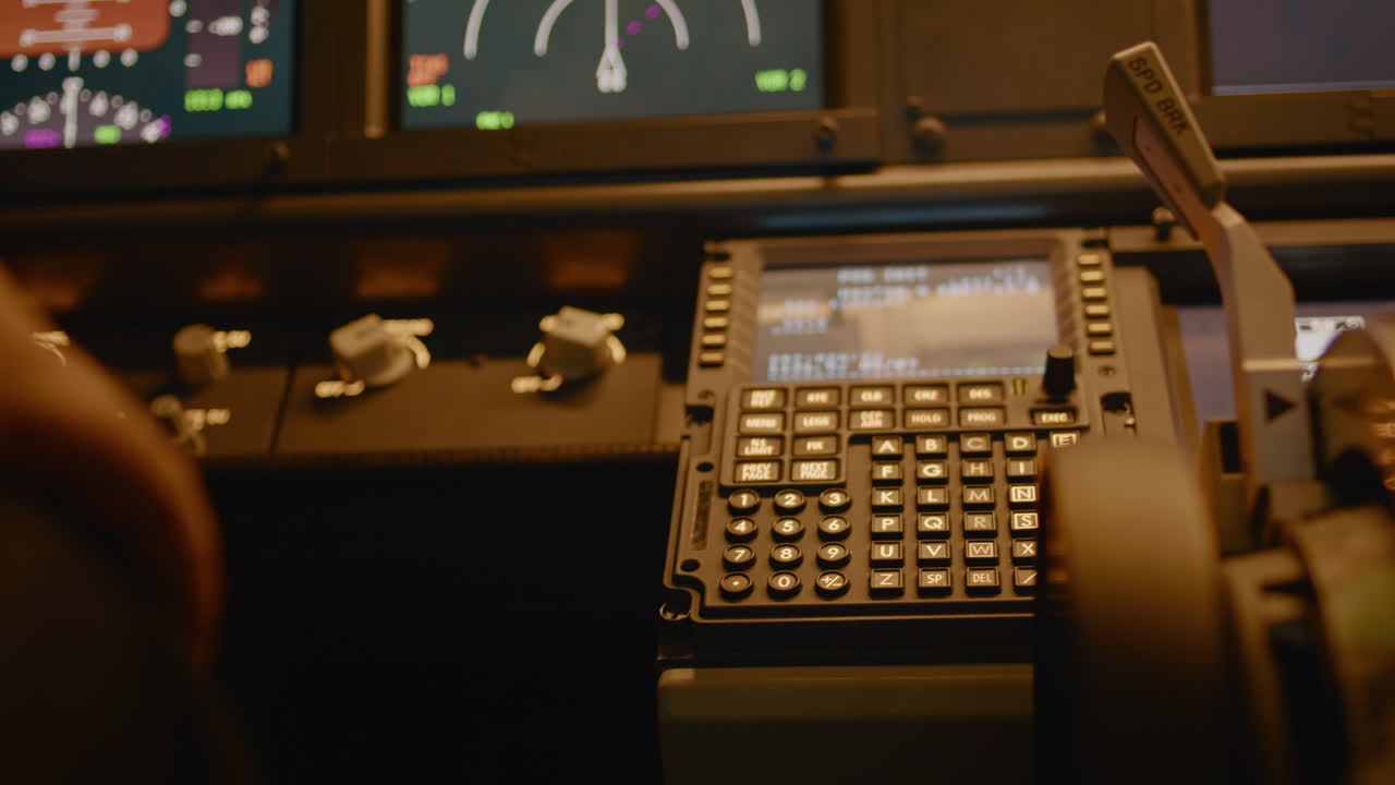 Plane captain using dashboard buttons to insert coordinates