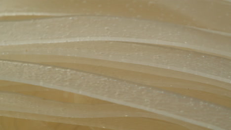 close-up of raw rice noodles