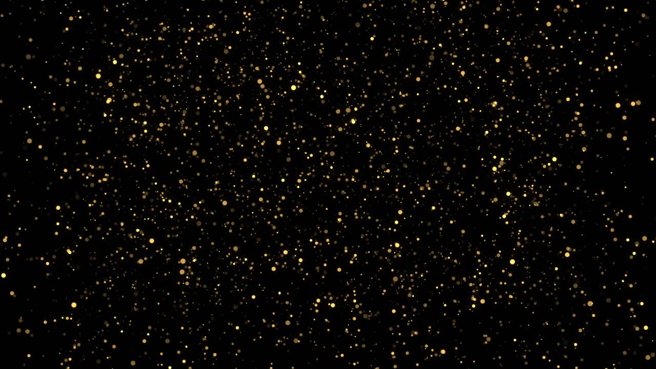 Sfondo in loop 4K astratto con particelle di onde di polvere d'oro in movimento, particella dal basso, polvere d'oro
