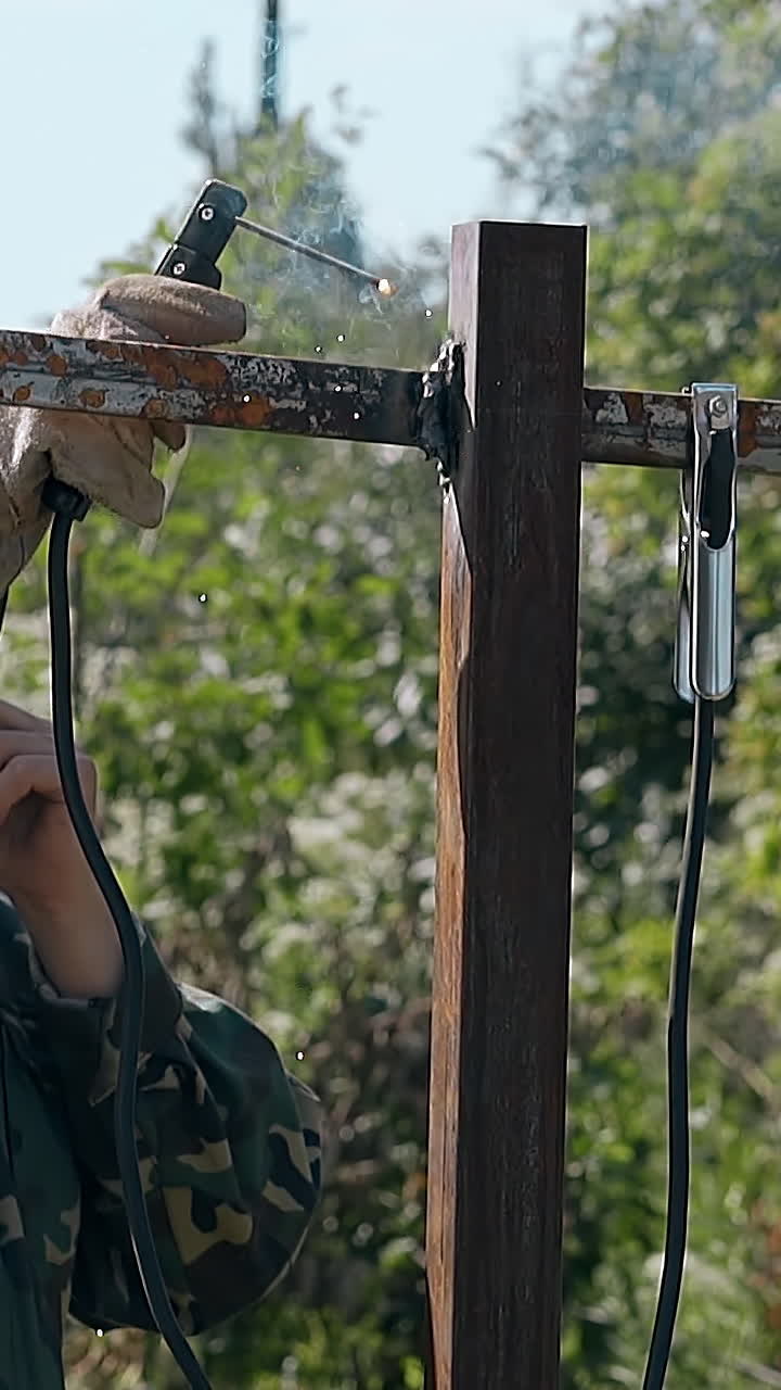 Welding a Metal Fence