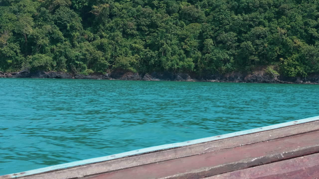 Tropical Coastline View from a Boat
