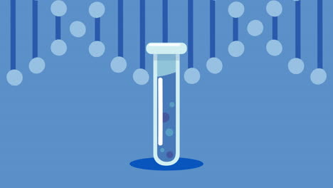 tube test and dna molecule animated