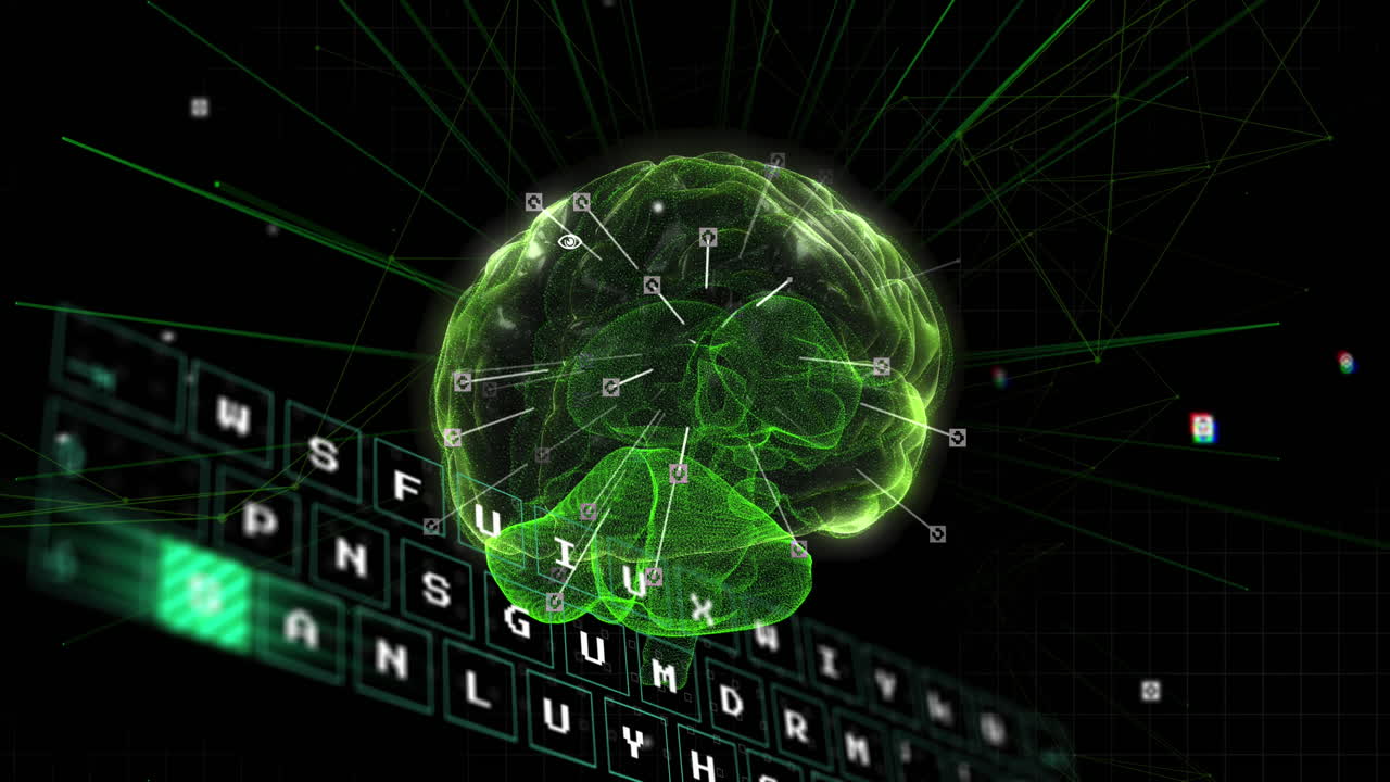 인공지능 텍스트 및 데이터 프로세싱의 애니메이션