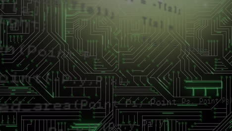 animación digital del procesamiento de datos contra las conexiones de microprocesador sobre fondo negro