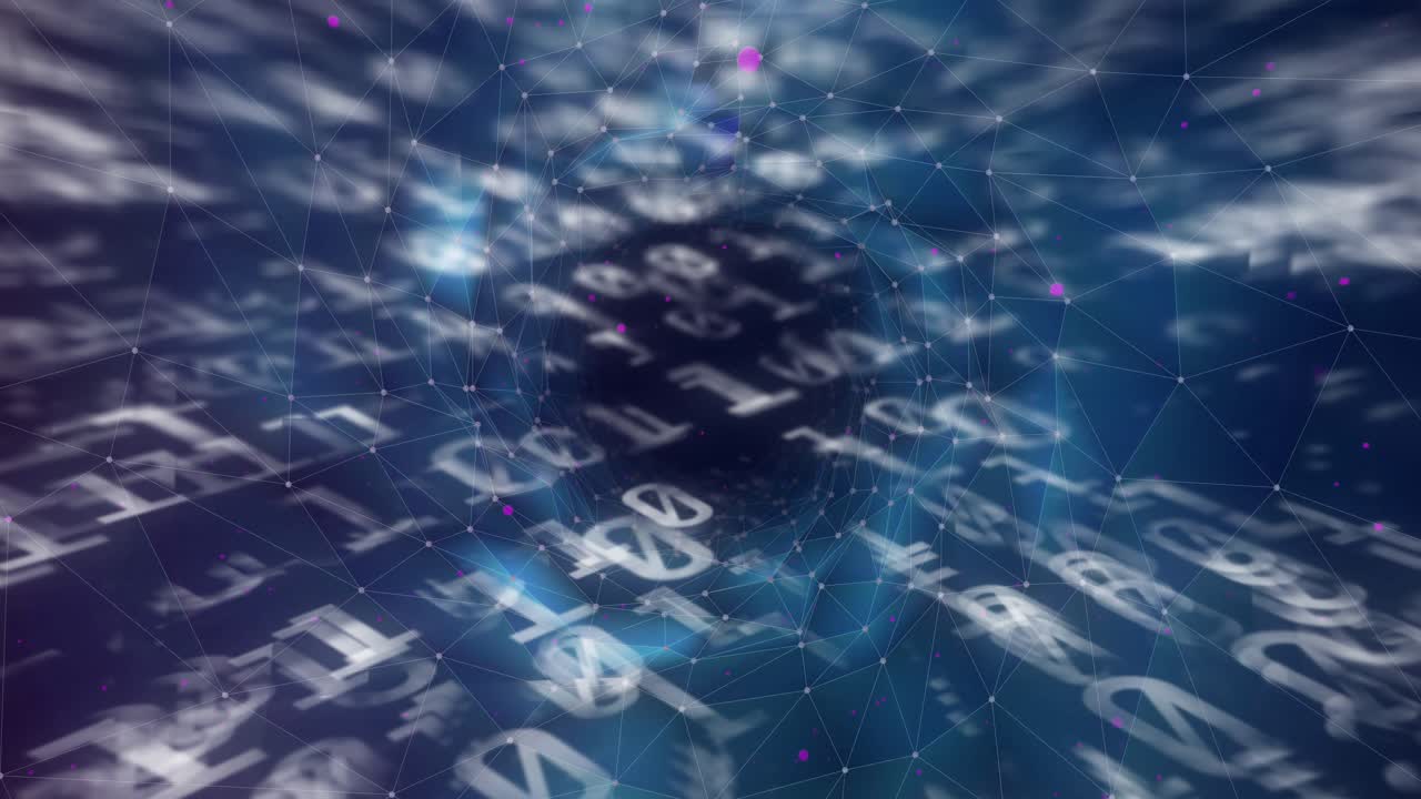 Opening dark vortex sending teal mesh network expanding while symbols swirling inward showing data