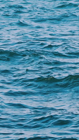 beautiful seascape. waves moving on the water at storm. blue ocean water background. slow motion. vertical video
