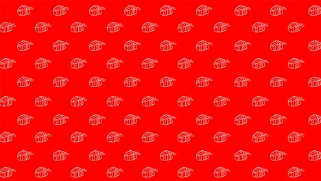 drawings of sushi and rolls on colored backgrounds