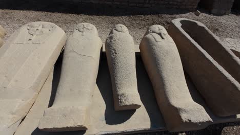 ancient egyptian sarcophagi at dendera temple complex site