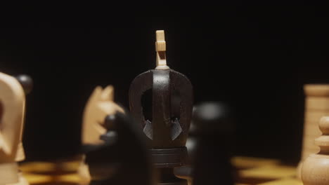 close-up of a black chess king