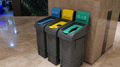 recycling bins in public area