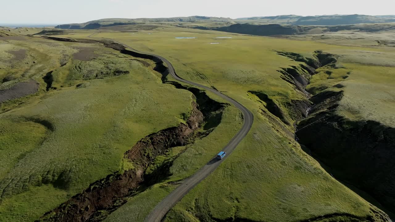 Aerial drone view of the landscape of Iceland