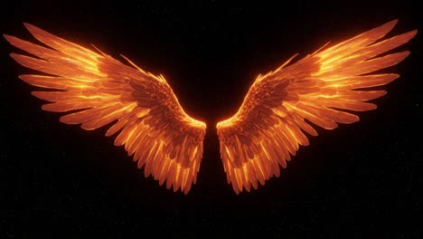 majestic golden wings: transcendent visuals of ethereal flight and celestial radiance illuminating the night sky with fiery hues and a sense of freedom