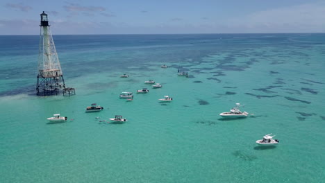 drone video around alligator lighthouse in atlantic ocean off coast of islamorada, florida keys taken on mavic pro in 4k.