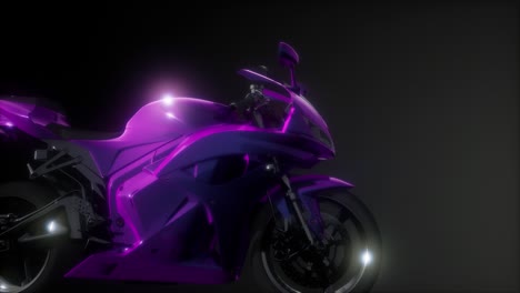 moto sport bike in dark studio with bright lights