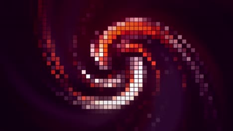 abstract pixel spiral with glowing lights