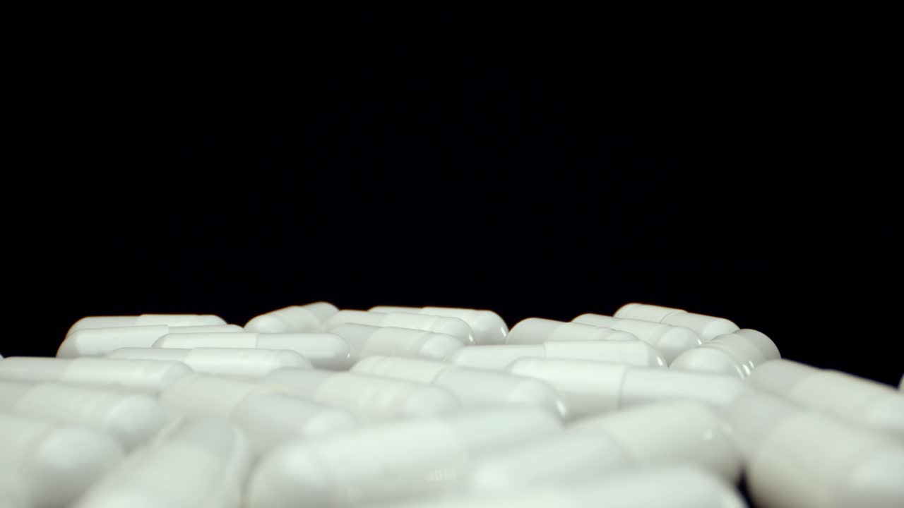 White healthy diet suplement Medicine pills 4k  HQ mega super macro view shoot