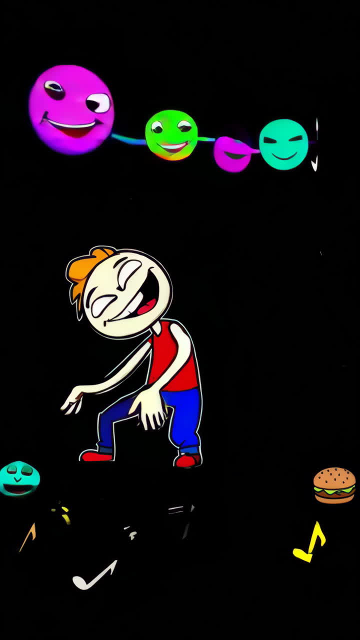 Happy Cartoon Characters: Music, Dance, and Whimsical Fun