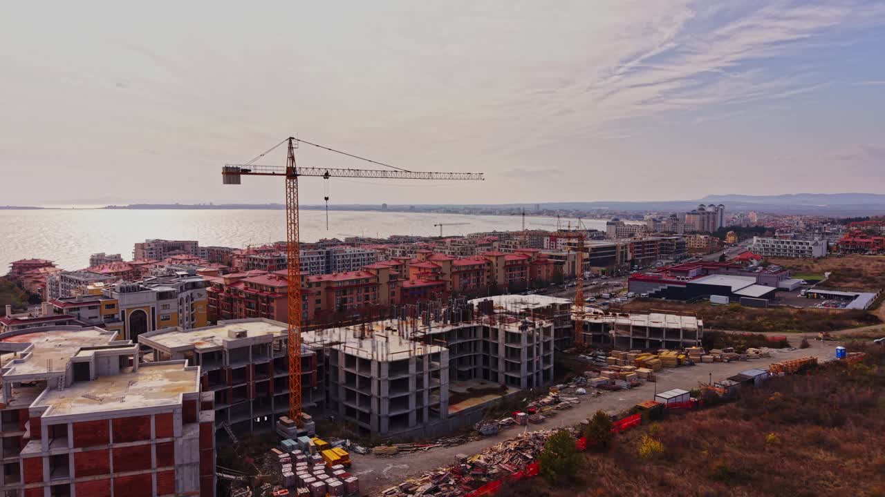 Development project near the coast in Bulgaria captured from above