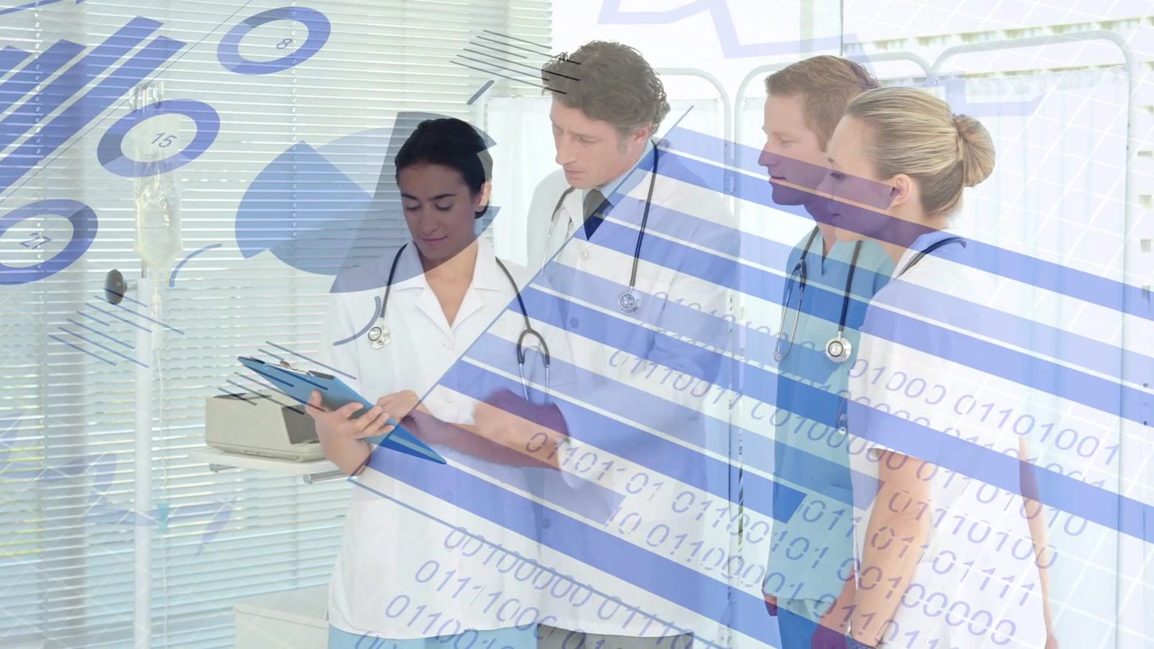 Overlege starter journalgjennomgang, samler teamet, konsulterer for pleie mens dataoverlegg kobler sammen diagrammet.