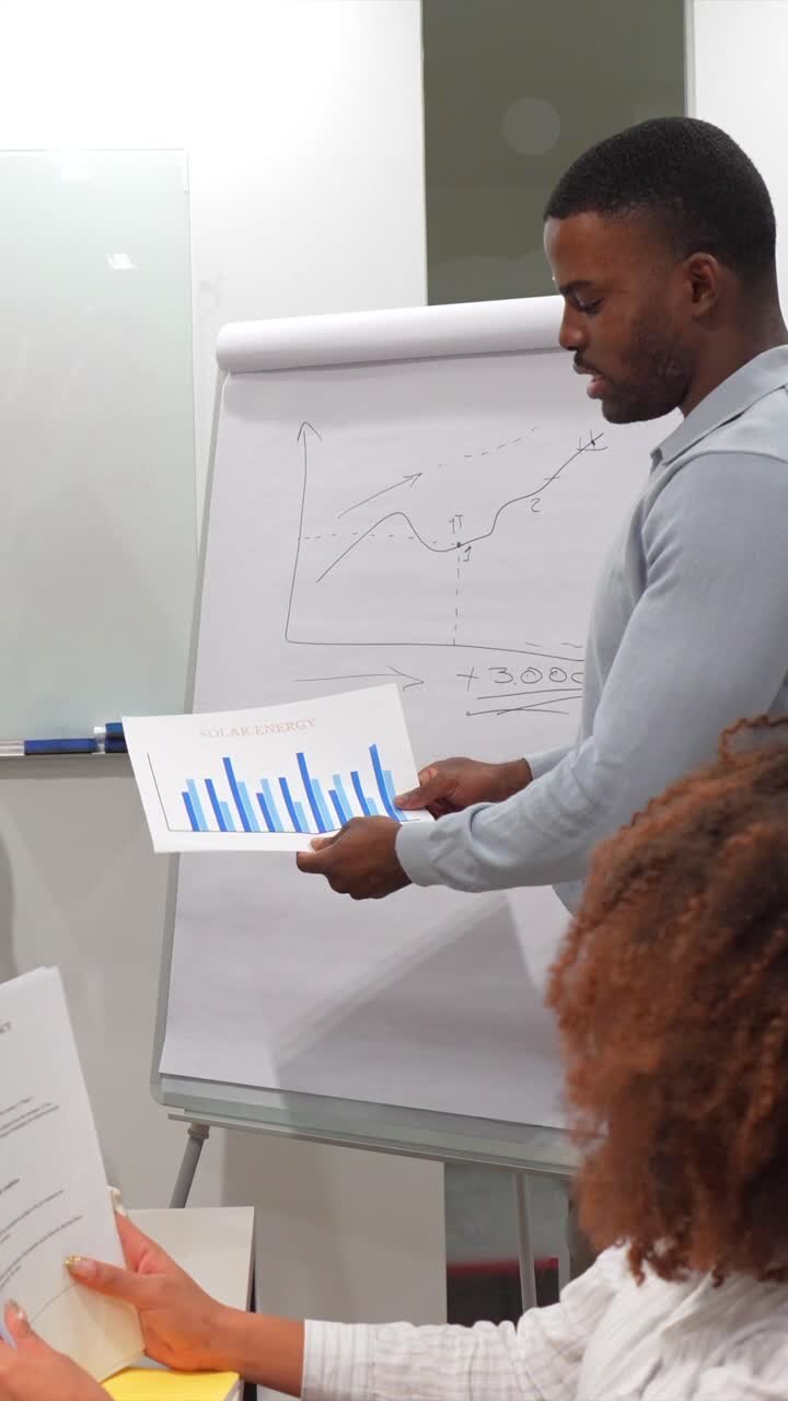 presentación de negocios con gráficos y gráficos