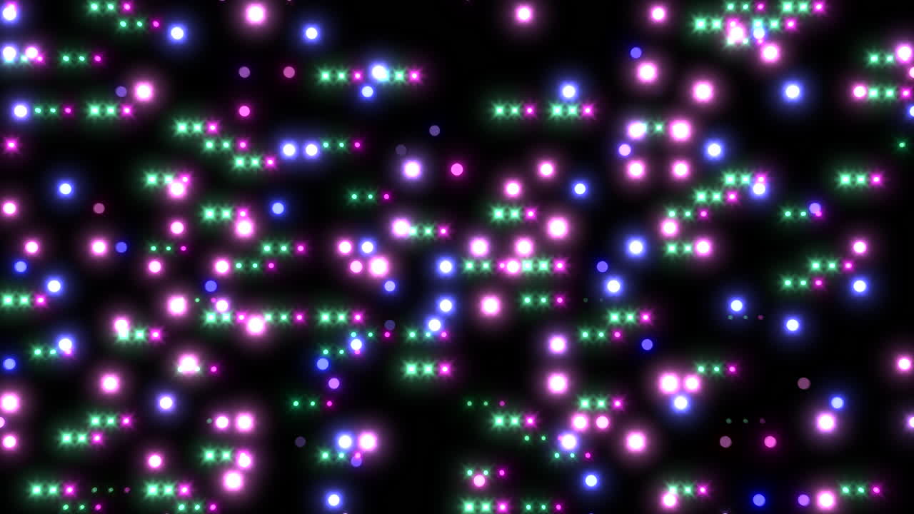 Motivo circolare di punti luminosi e colorati, una vivace danza di energia