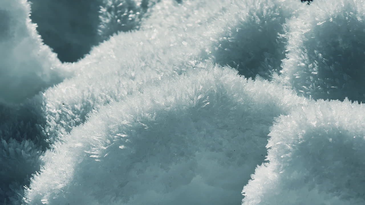 Close up of Frozen Snow Crystals