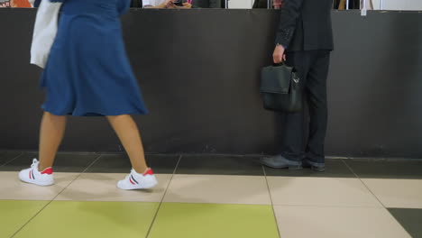 businessman waiting in line