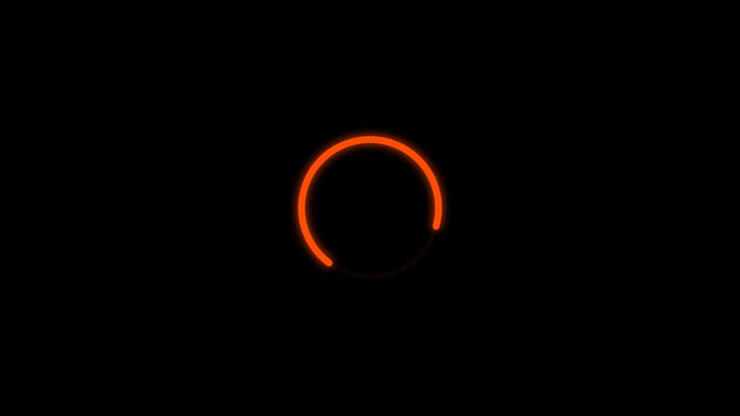 Orange Loading Spinner Animation on Black Background