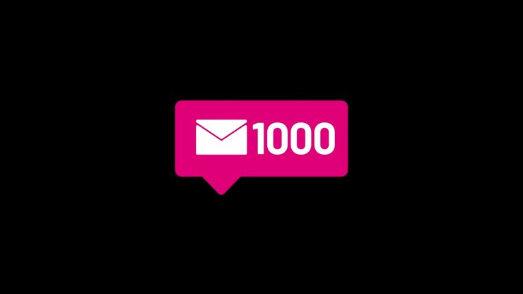Mail Icon, Social Media, 4K, till 1000 Count Up, Animation, video isolated Alpha Matte and green background
