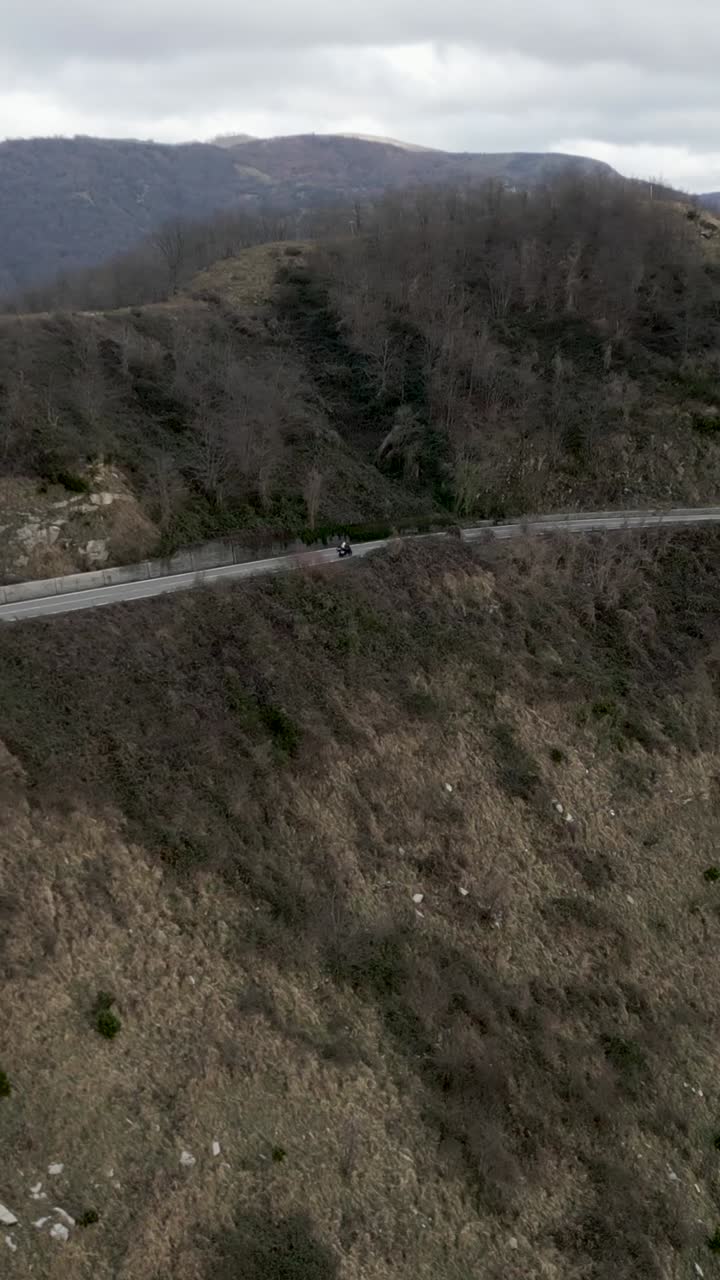 Scenic Mountain Road with Motorcycle