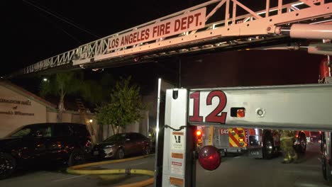 fire truck with large ladder extended