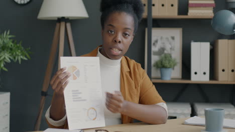 business woman presenting data