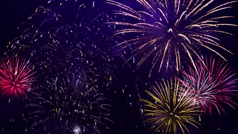 abstract shiny fireworks bokeh lights in the night sky firework show birthday anniversary