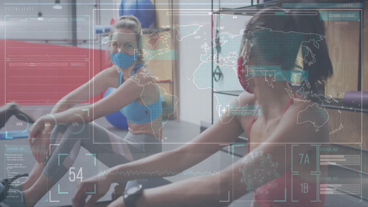 얼굴 마스크를 착용하는 다양한 그룹에 대한 그래프와 통계의 애니메이션