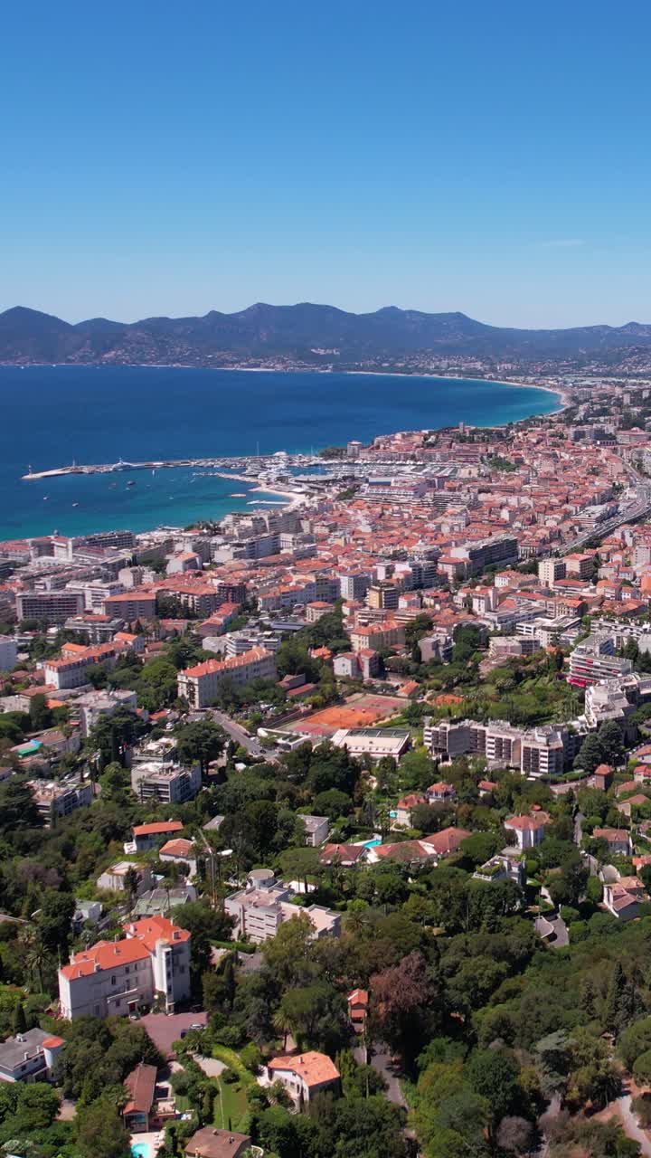 Aerial View of a Coastal City on the Mediterranean Sea