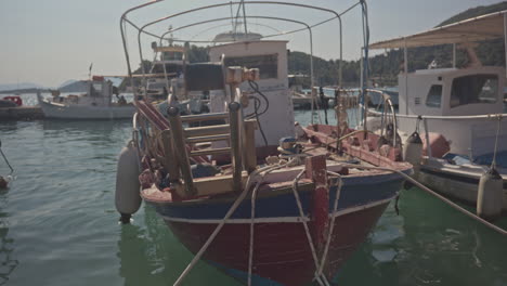 fishing boats n the harbour of nydri, lefkada greece