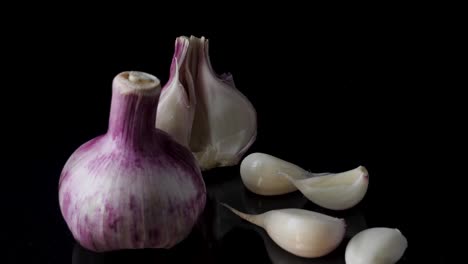 purple garlic with cloves