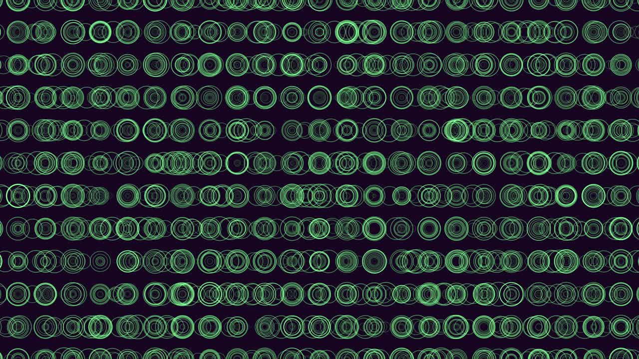 Motion green futuristic rings pattern