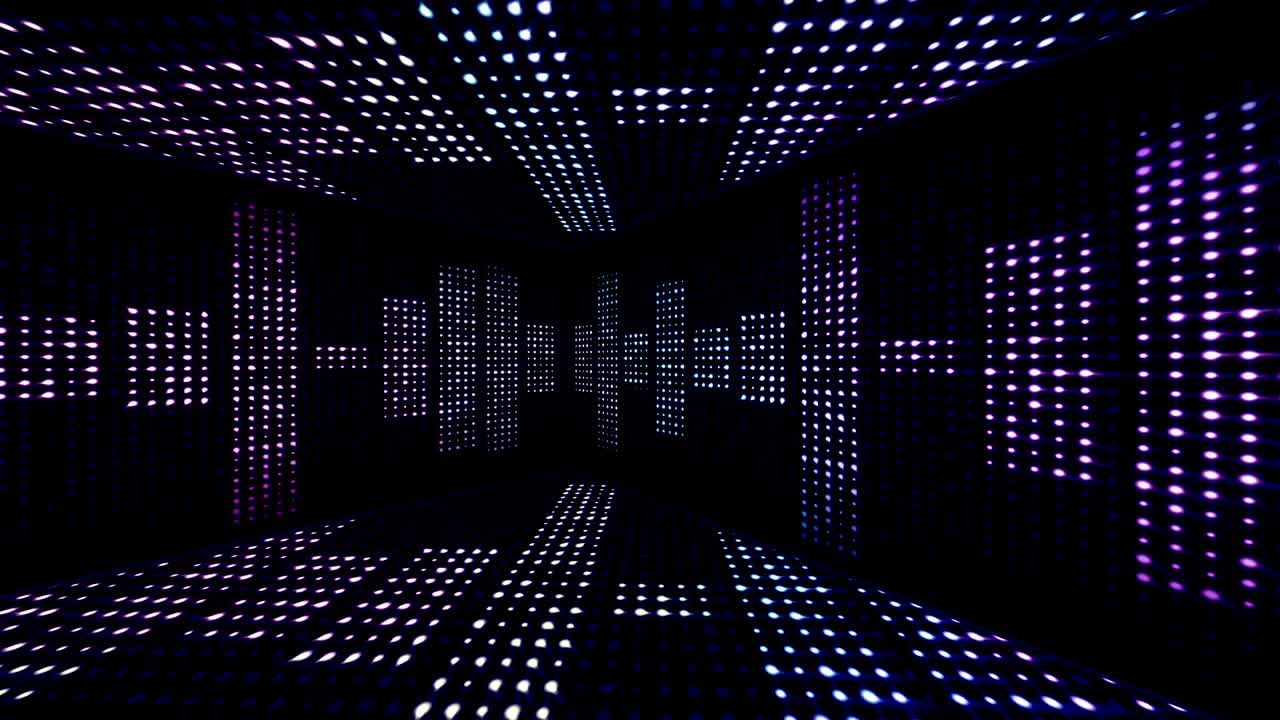 Music Waves Room, Lights Bulbs Animation, Rendering, Background, Loop