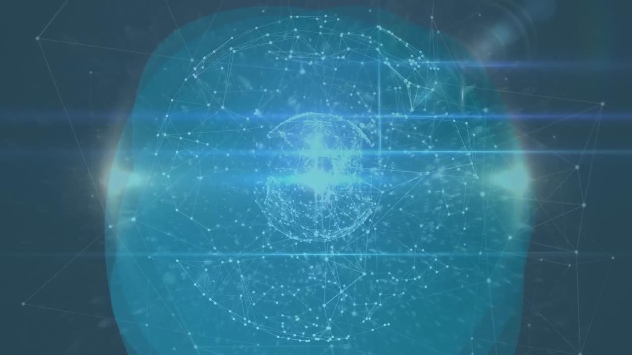 해군 배경에 연결 및 지구의 애니메이션